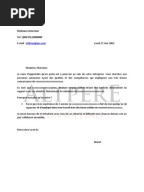 Mdele lettre de motivation et CV