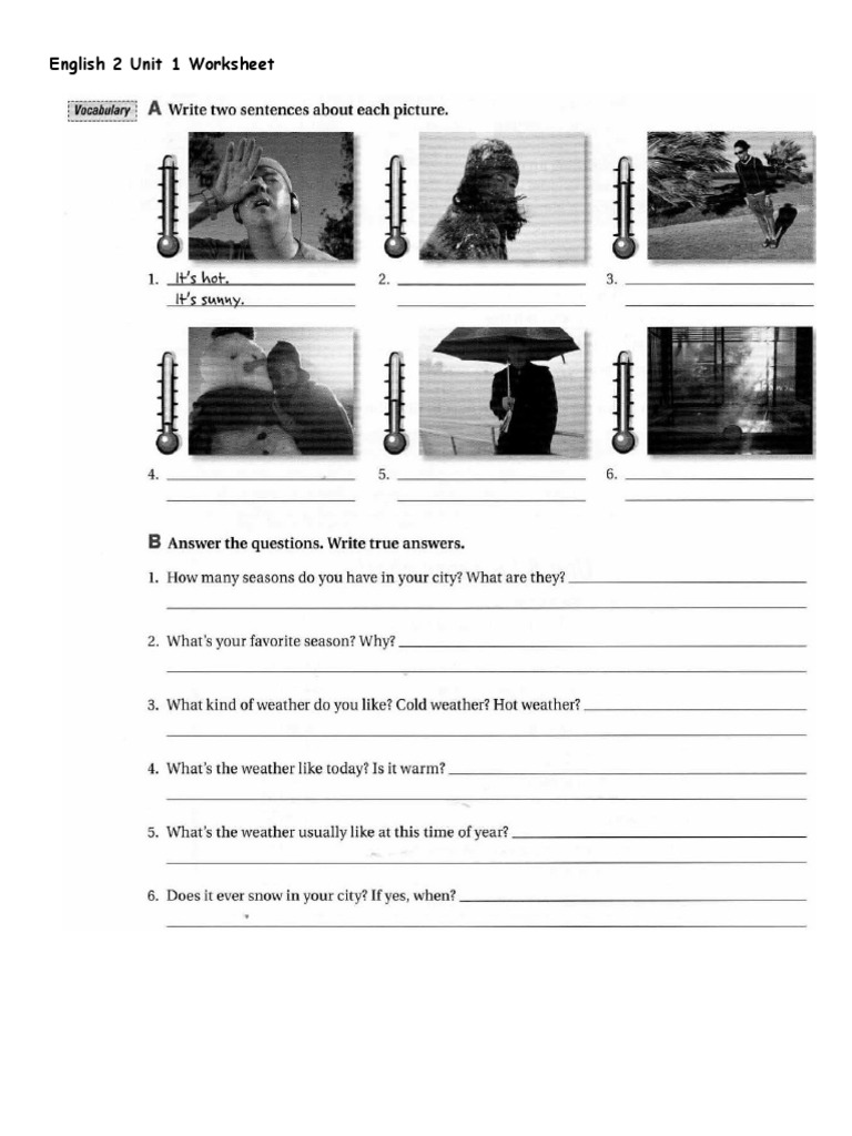 English 2 Unit 1 Worksheet | PDF
