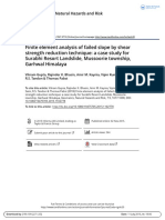 Finite Element Analysis of Failed Slope by Shear Strength Reduction Technique a Case Study for Surabhi Resort Landslide Mussoorie Township Garhwal