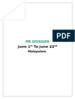 June 1 To June 22: PR Dossier