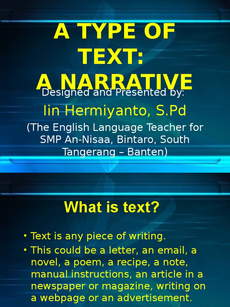 A Type of Text: A Narrative: Iin Hermiyanto, S.PD | PDF | Snow White ...
