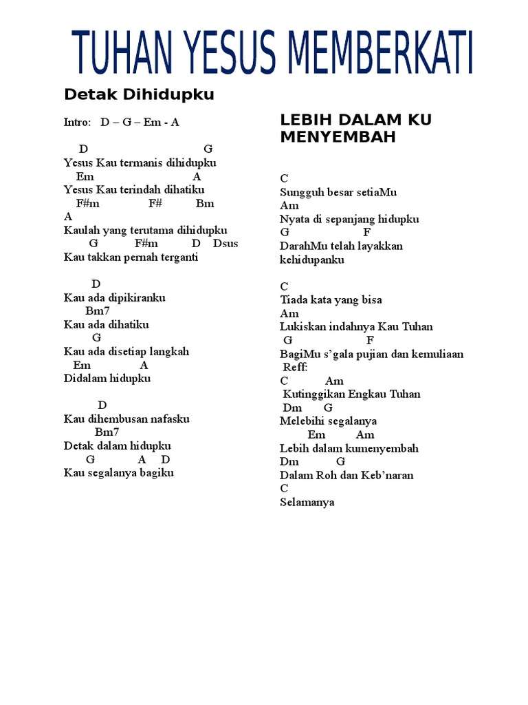 Kunci Gitar Lagu Rohani