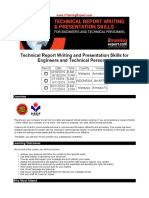 Technical Report Writing and Presentation Skills For Engineers and Technical Personnel