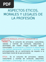 Aspectos Morales y Eticos de La Profesión