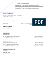 Resume in Font For Weebly