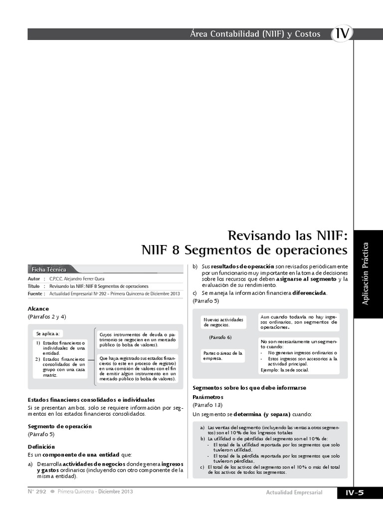 Ejemplos NIIF 8 | PDF | normas internacionales de INFORMACION ...