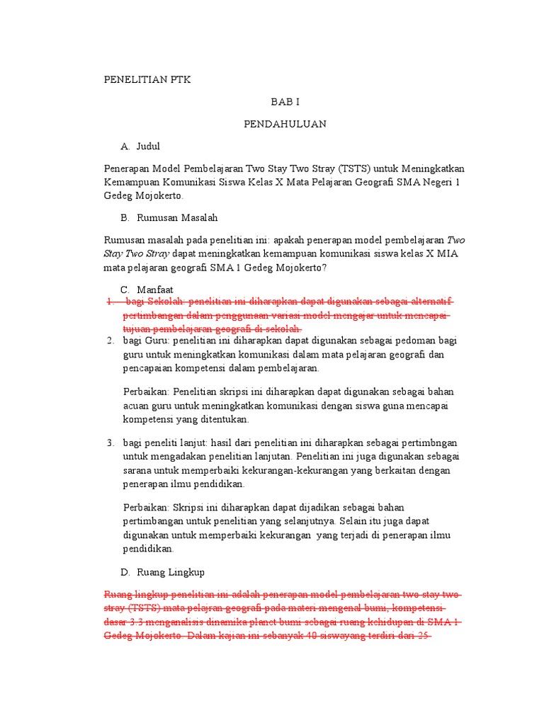 Contoh Review Skripsi Ptk Pdf - Pejuang Skripsi