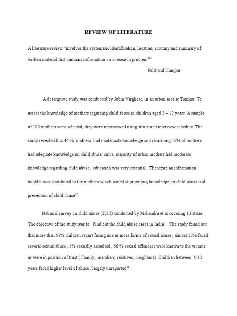 Abandonment literature review picture