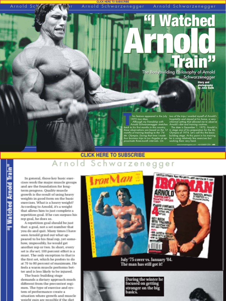 How Arnold Schwarzenegger Built His Legendary Physique | PDF | Arnold ...