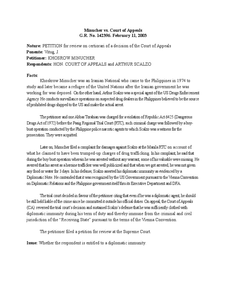 Minucher Vs CA Case Digest PDF Special Agent Federal Government