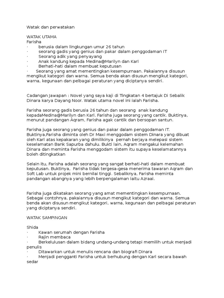 Watak Dan Perwatakan Pdf