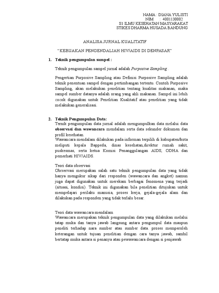 Analisa Jurnal Kualitatif