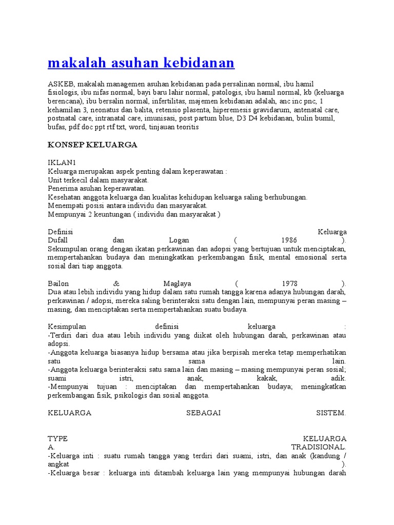 Makalah Asuhan Kebidanan