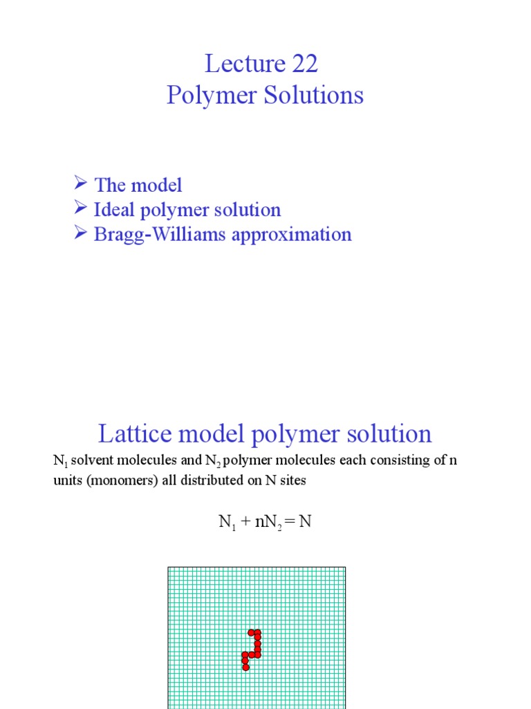 Polymer Solution Thermodynamics | PDF