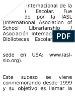 El Día Internacional de La Biblioteca Escolar