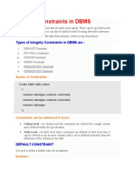 Integrity Constraints in DBMS