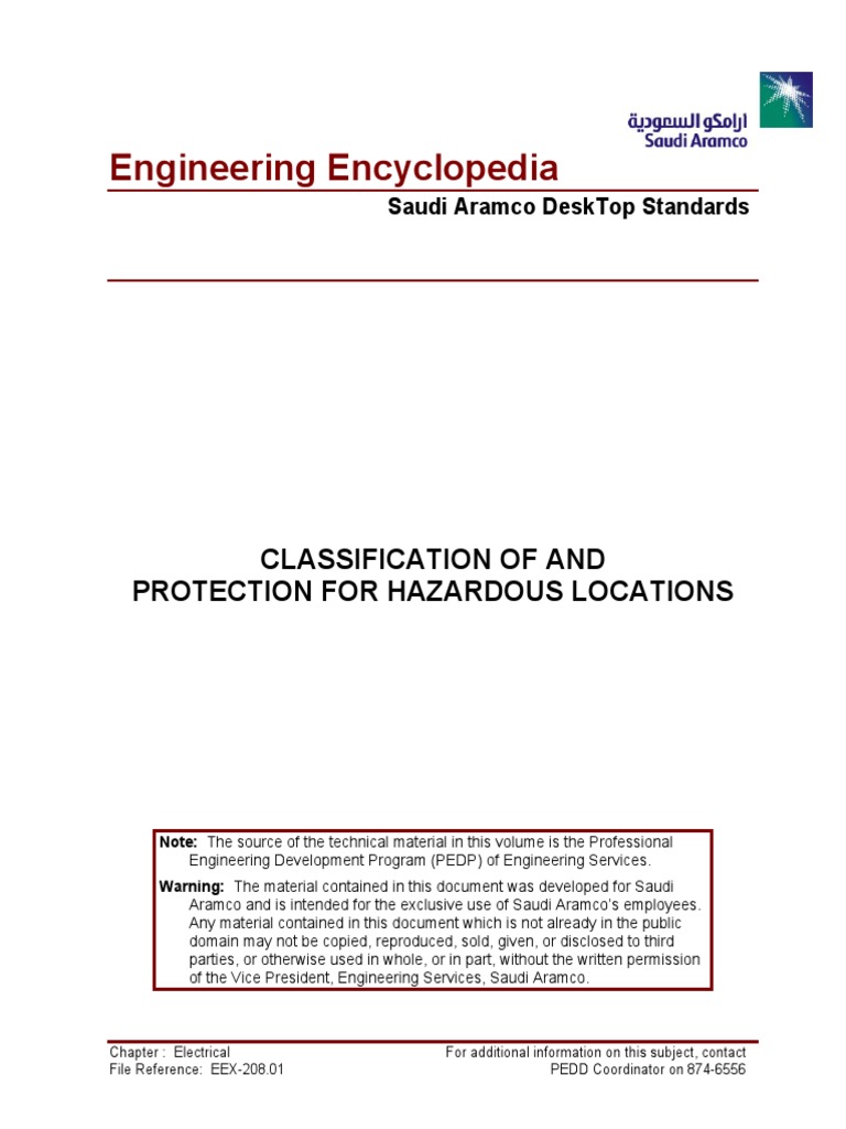 EEX 208.01 Classification of and Protection For Hazardous Locations ...