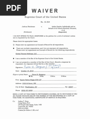 Blackman v. Gascho - 2016 10 21 Waiver Global Fitness