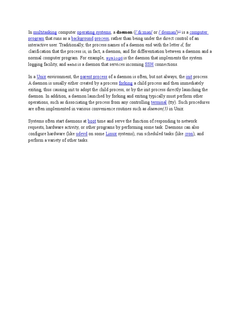 Understanding Daemons in Computing | PDF