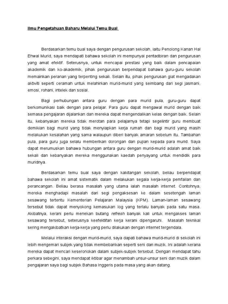 5 3 Ilmu Pengetahuan Baru Melalui Temu Bual Pdf