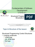 Fundamentals of Software Development CT010-3-1: Structured Programming Control Structures in Java