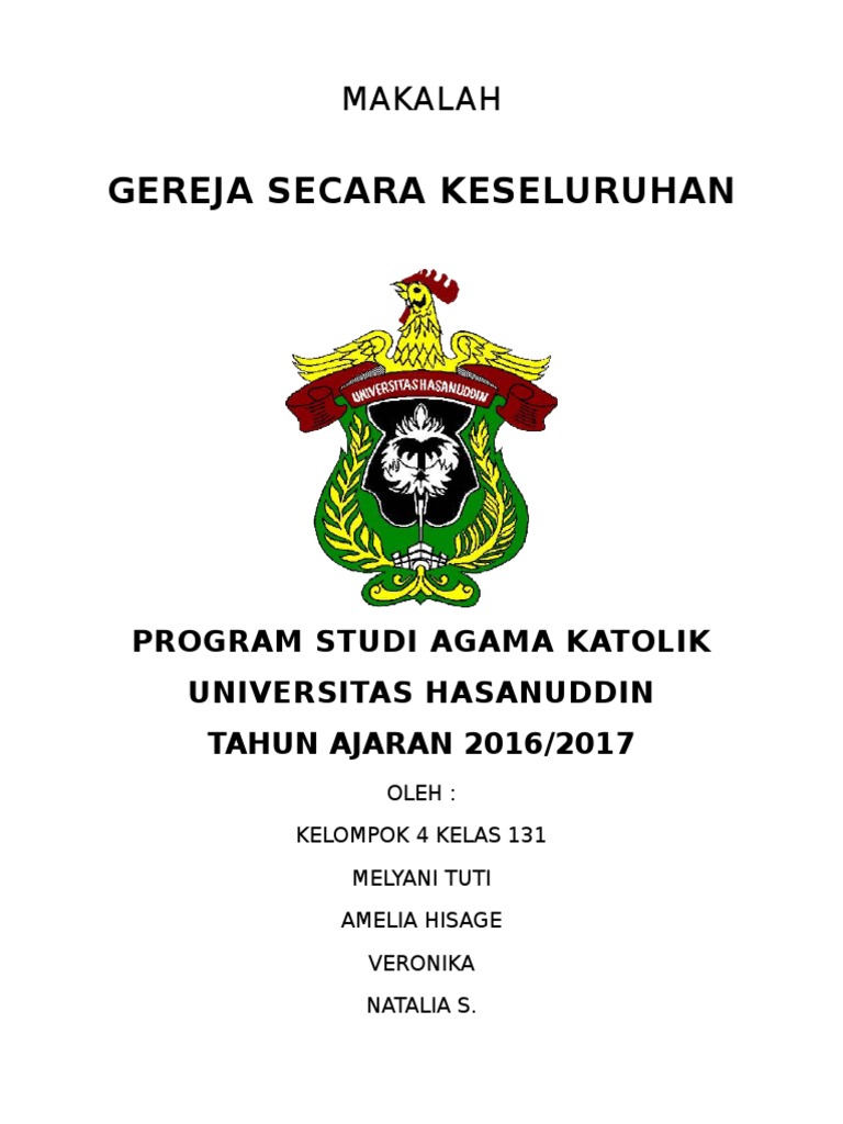Makalah gereja katolik secara menyeluruh