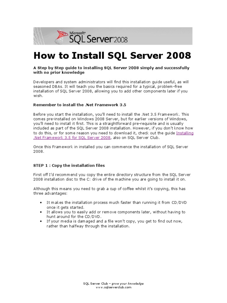 How To Install SQL Server 2008: Installing | PDF | Transmission Control ...