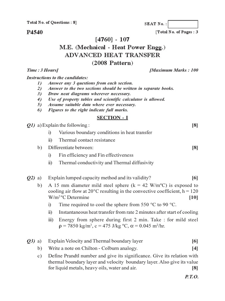 Q. Papers ME2015 PDF | PDF | Heat Transfer | Gas Compressor