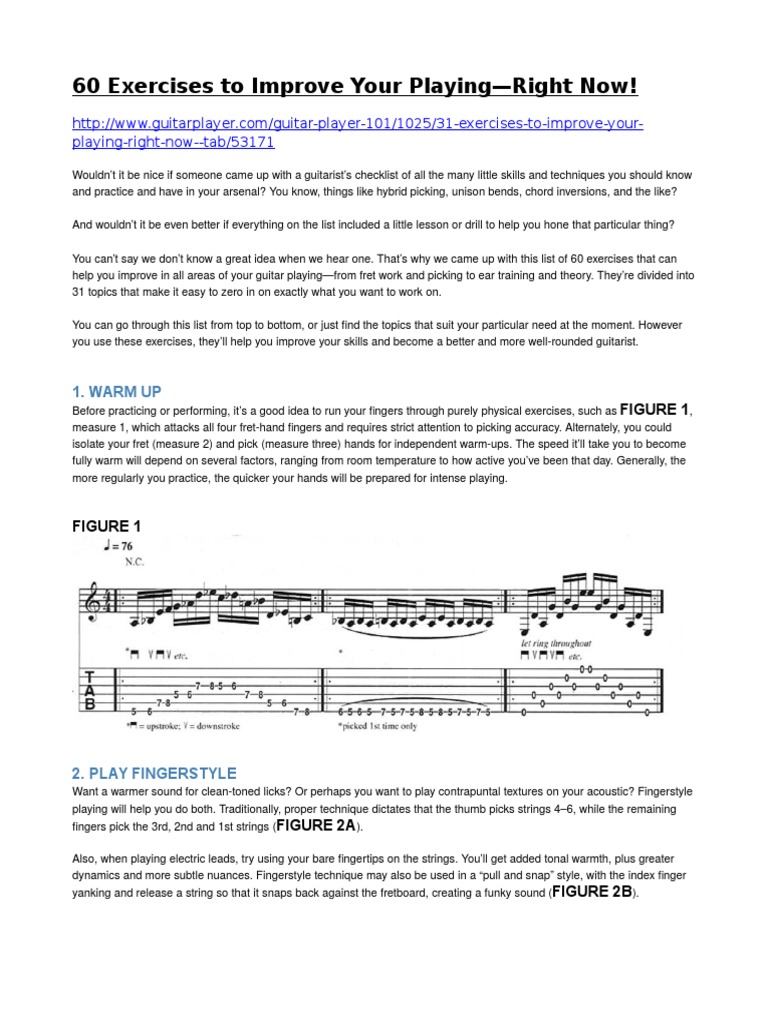 60 Exercises To Improve Your Playing-Right Now! | PDF | String ...