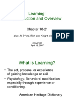 Learning: Introduction and Overview: Chapter 18-21