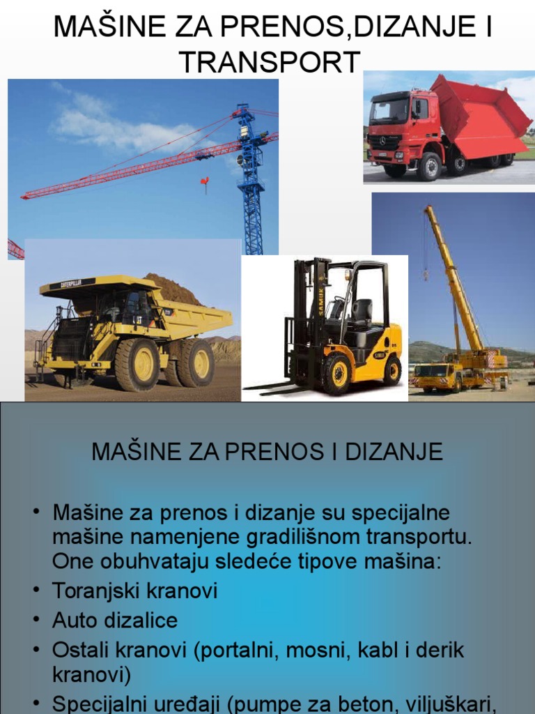 Mašine Za Prenos, Dizanje I Transport | PDF
