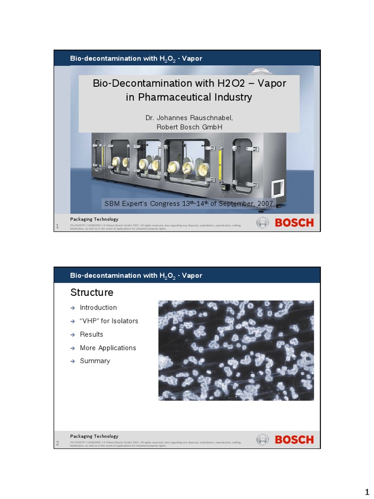 BOSCH Bio DecontaminationH2O2 | PDF | Sterilization (Microbiology ...