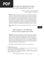 Determinantes Do Seguimento Da Regra - Antes Mal Acompanhado Do Que Só
