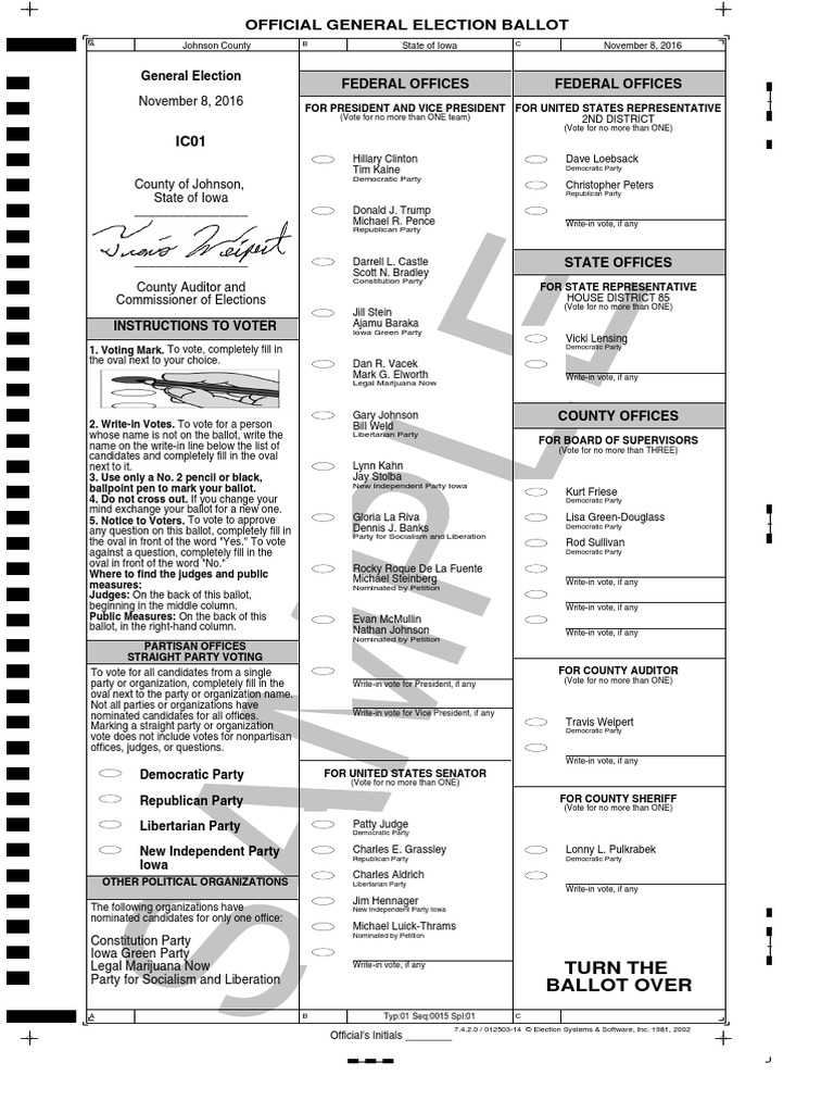 Iowa City Sample Ballot PDF Initiative Independent Politician