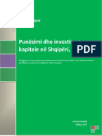 Punësimi Dhe Investimet Kapitale Në Shqipëri, 2016