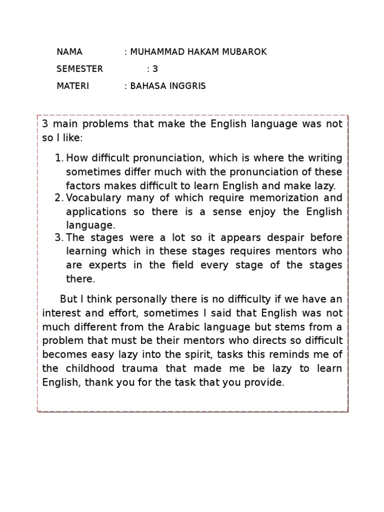Challenges in Learning English Language | PDF | Career & Growth