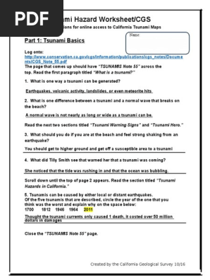 Tsunami Webquest Good Tsunami Oceans