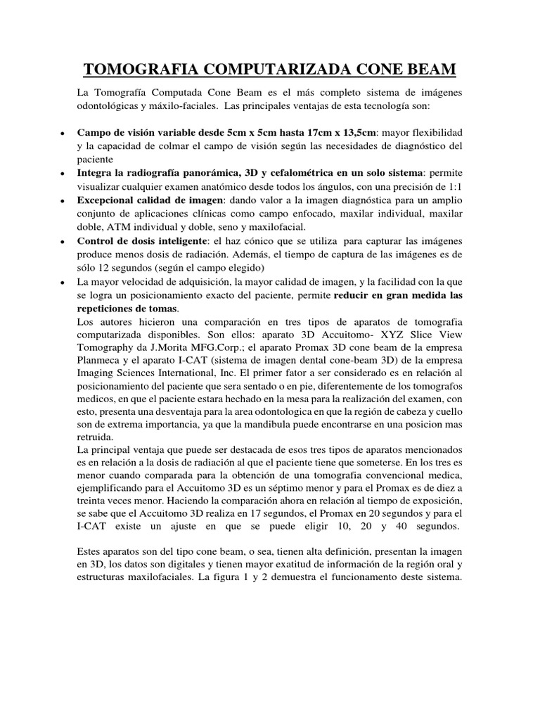Tomografía Cone Beam en Odontología | PDF | Ct Scan | Salud y bienestar
