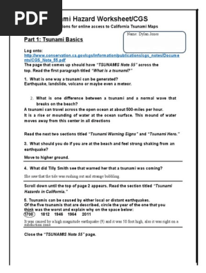 ClimbingNoob: High School Tsunami Worksheet