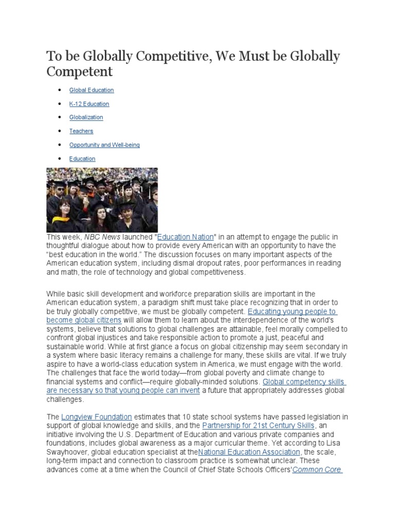 Global Competence in Education Reform | PDF | Globalization | Cognition