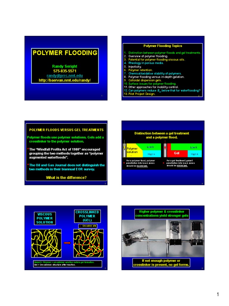 Polymer Flooding Techniques Overview | PDF | Enhanced Oil Recovery | Gel