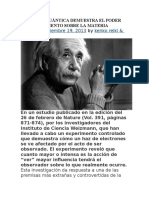 La Teoría Cuántica Demuestra El Poder Del Pensamiento Sobre La