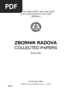 2009 2 Zbornik Pravnog Fakulteta PDF 