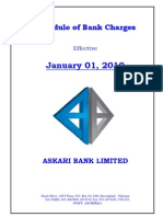 January 01, 2010: Schedule of Bank Charges