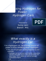 Harnessing Hydrogen For Power: Hydrogen Cars: Sunny Saini Branch: M.E