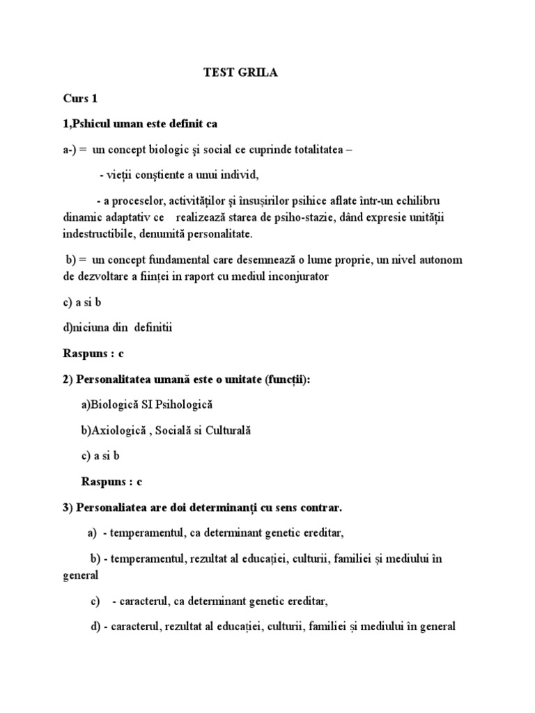 Test Grila | PDF