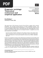 Blokker, Paul. "Pragmatic Sociology: Theoretical Evolvement and Empirical Application." European Journal of Social Theory 14.3 (2011) : 251-261.