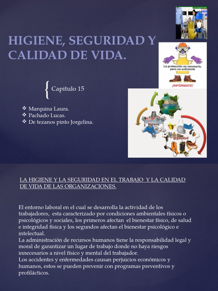 Higiene, Seguridad y Calidad de Vida Laboral | Descargar gratis PDF ...