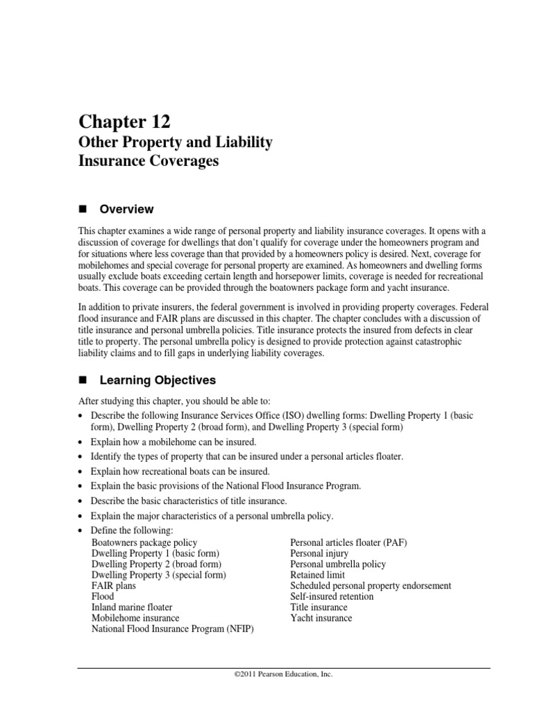 Other Property and Liability Insurance Coverages Overview
