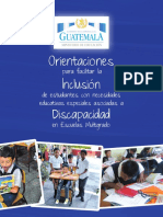 Orientaciones para Facilitar La Inclusion de Estudiantes Con Necesidades Educativas Especiales Asociadas A Discapacidad en Escuelas Multigrado